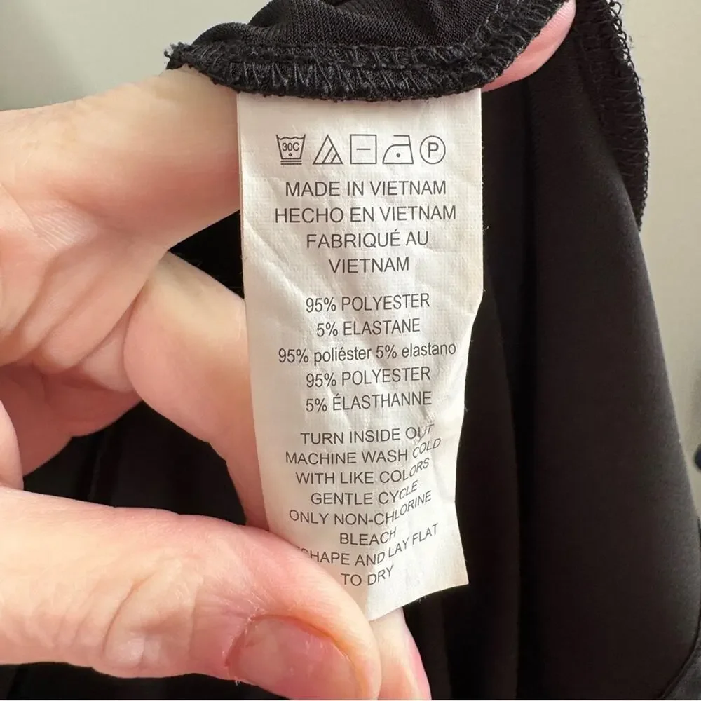 Michael Kors Black Long/Roll Tab Sleeve Dress Sz XL